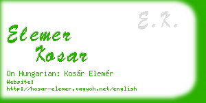 elemer kosar business card